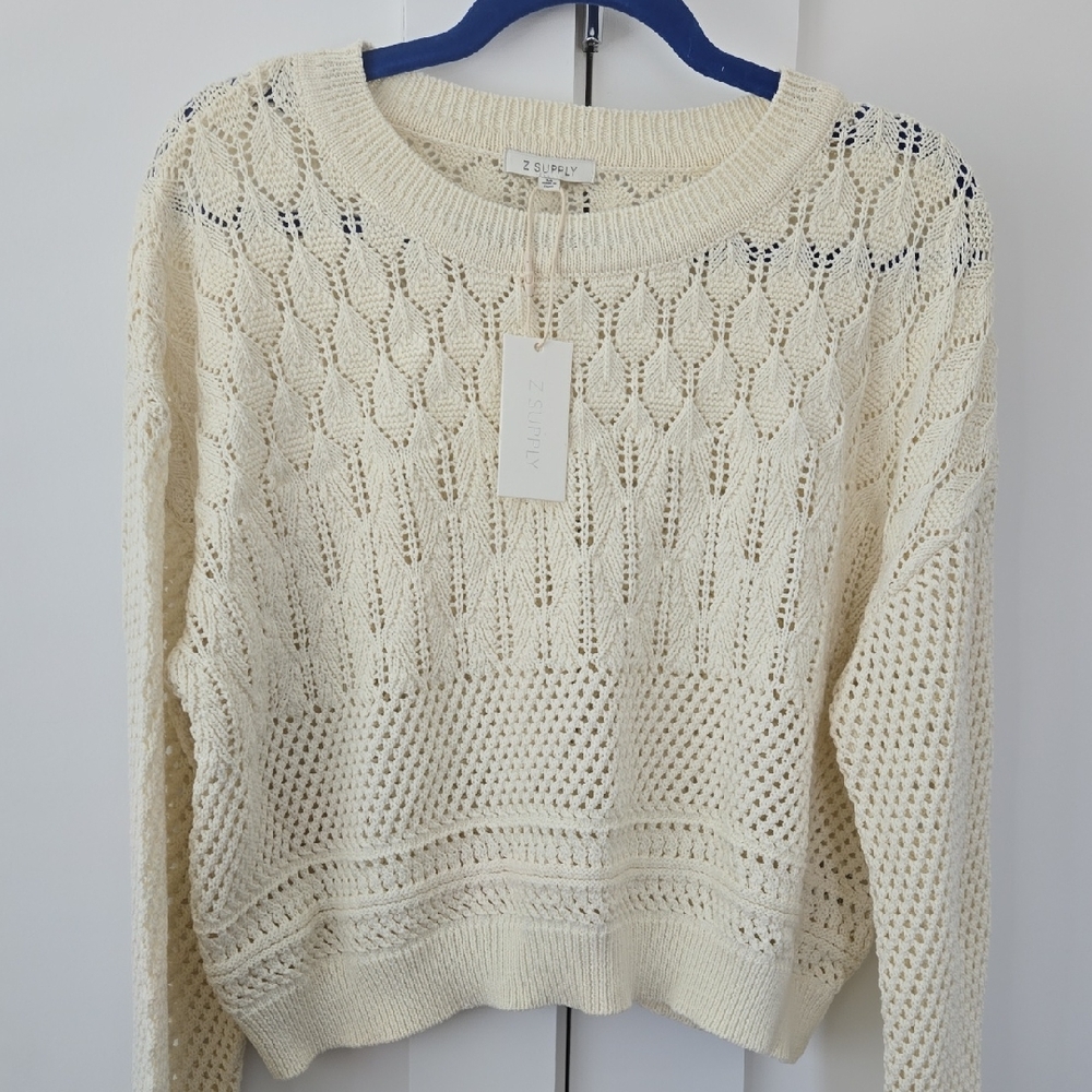 Z Supply Crochet Cropped Sweater